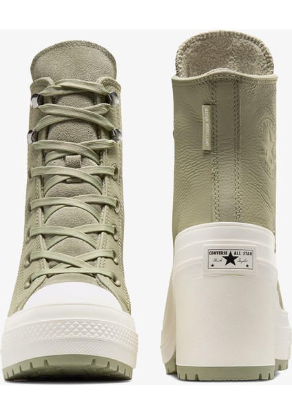 Chuck 70 De Luxe Heel Unisex Haki Deri Platform Sneaker fiyatları