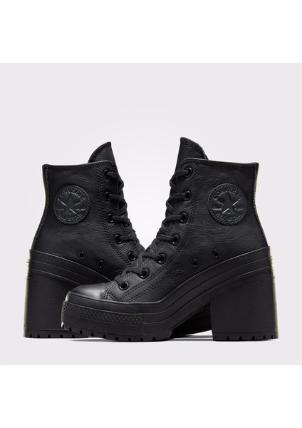 Chuck 70 De Luxe Leather Deri Kadın Siyah Sneaker modelleri