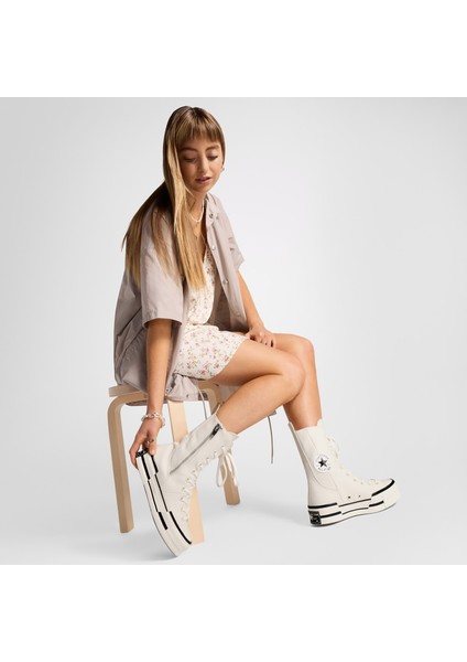 Chuck 70 Plus Unisex Krem Platform Sneaker fırsatları