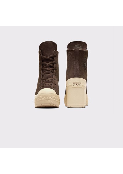 Chuck 70 De Luxe Heel Unisex Kahverengi Deri Platform Sneaker
