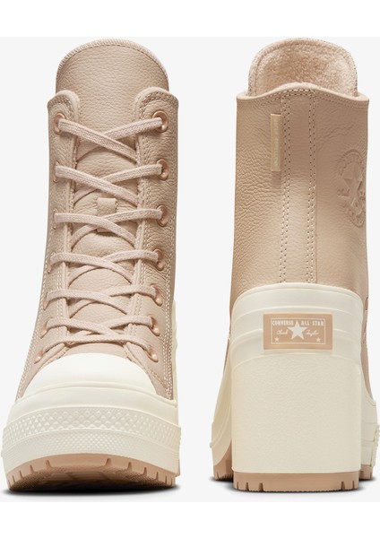 Chuck 70 De Luxe Heel Unisex Krem Deri Platform Sneaker