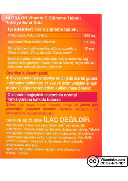 Vitamin C 28 Çiğnenebilir Tablet
