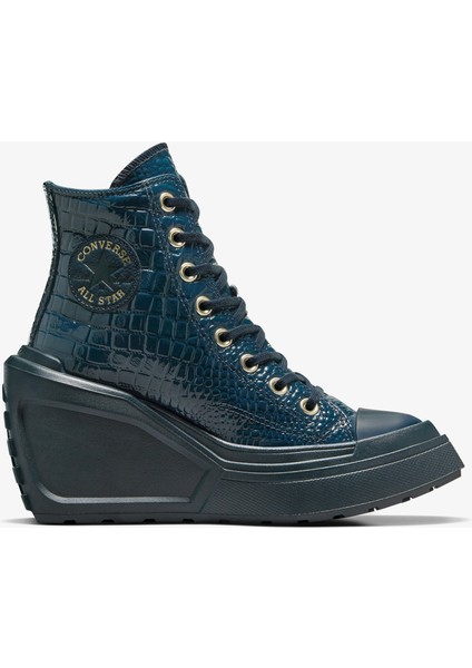 Chuck 70 De Luxe Wedge Kadın Lacivert Deri Platform Sneaker