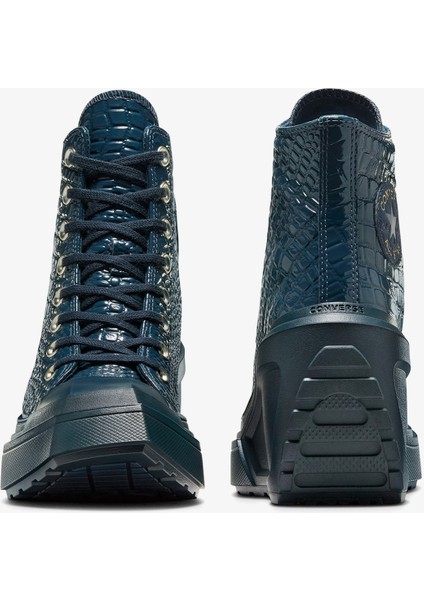 Chuck 70 De Luxe Wedge Kadın Lacivert Deri Platform Sneaker