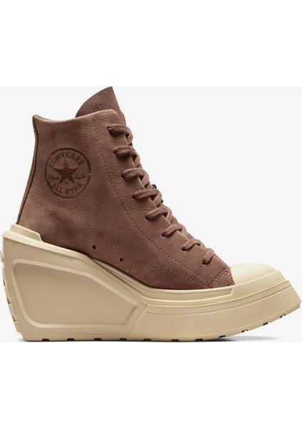 Chuck 70 De Luxe Wedge Kadın Kahverengi Deri Platform Sneaker