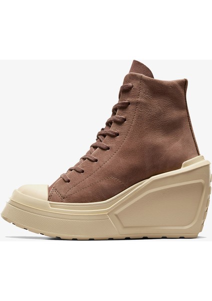 Chuck 70 De Luxe Wedge Kadın Kahverengi Deri Platform Sneaker