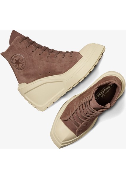 Chuck 70 De Luxe Wedge Kadın Kahverengi Deri Platform Sneaker