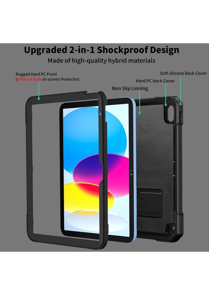 iPad 10. Nesil 10.9 2022 Için Silikon + Pc Tablet Kılıfı (Yurt Dışından) modelleri