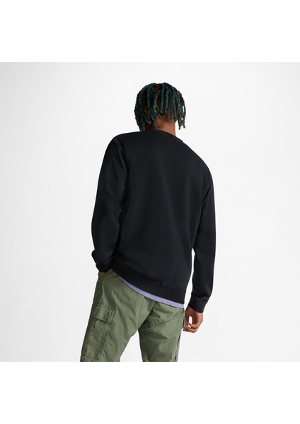 Go-To Embroidered Star Chevron Crew Unisex Siyah Sweatshirt modelleri