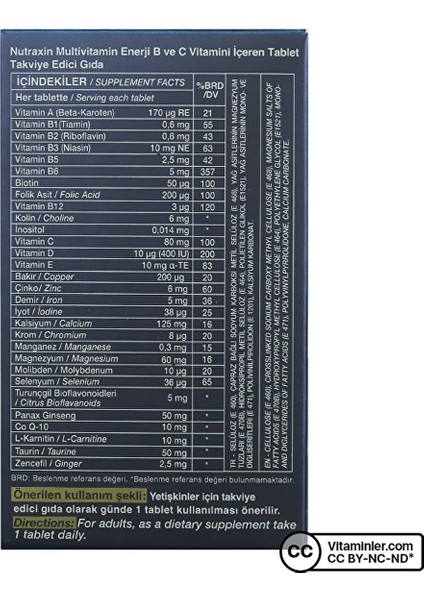 Multivitamin Mineral Energy 60 Tablet