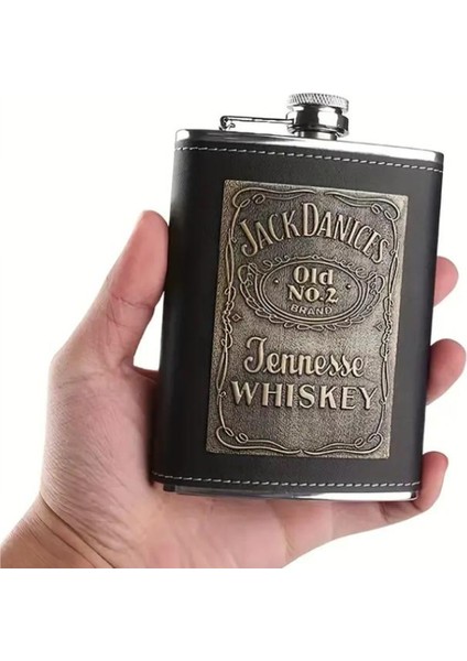 Jack-Danıel's Çelik Paslanmaz Matara Deri Kaplama