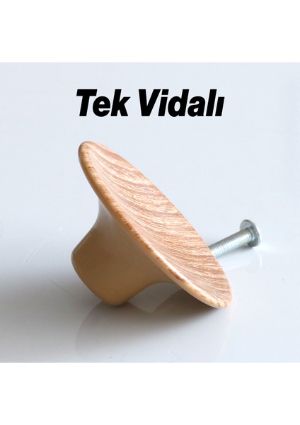 İç Bükey Kulp Açık Ceviz Renk Mobilya Mutfak Dolap Dolabı Çekmece Kulpu Kulbu Tek Vidalı Plastik 10 Adet modelleri