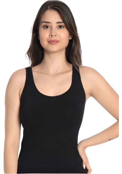 Kadın Likralı Kalın Askılı Atlet 6'lı