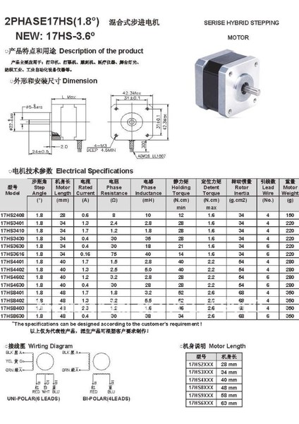 17HS4401 Nema 17 Step Motor