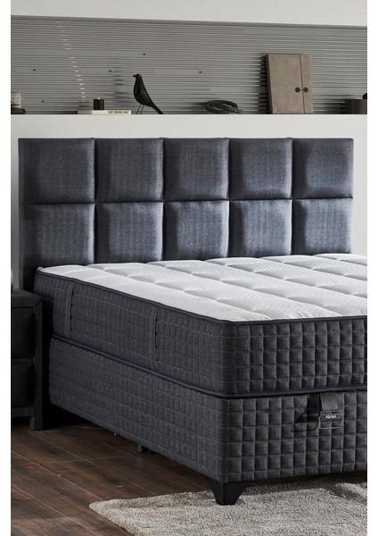 Star Başlık 150 cm Çift Kişilik Antrasit Keten Kumaşlı Modern Lüks Yatak Başlığı / Baza Başlığı modelleri