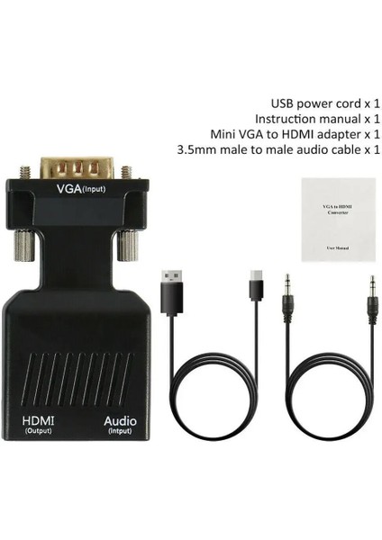 VGA To HDMI Adaptörü 1080P Full Hd HDMI Dönüştürücü fırsatları