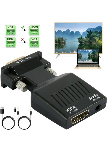 VGA To HDMI Adaptörü 1080P Full Hd HDMI Dönüştürücü indirimleri