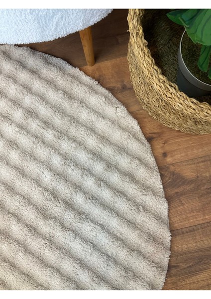 Bubble Tavşan Yuvarlak Post Yumuşacık Tavşan Tüyü Kaymaz Yıkanabilir Kum Beji fırsatları