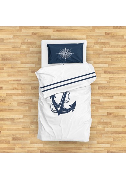 Sailor & Compass / Blue Çift Taraflı Nevresim Takımı