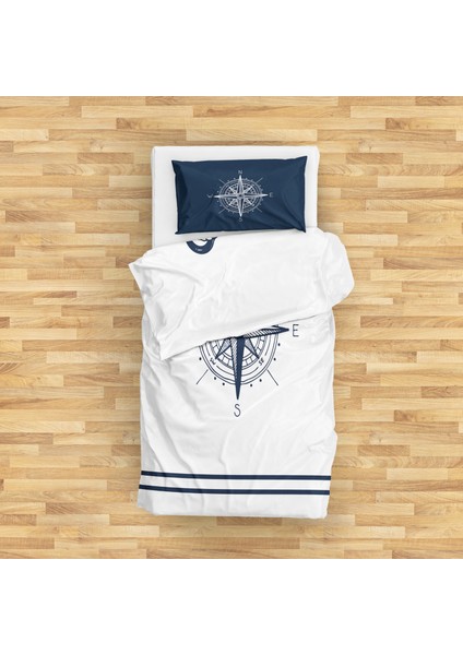 Sailor & Compass / Blue Çift Taraflı Nevresim Takımı