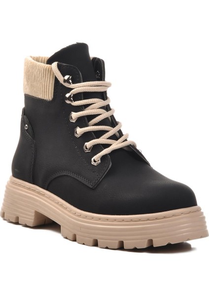 Ayakmod FO223 G Siyah-Bej Kadın Bot