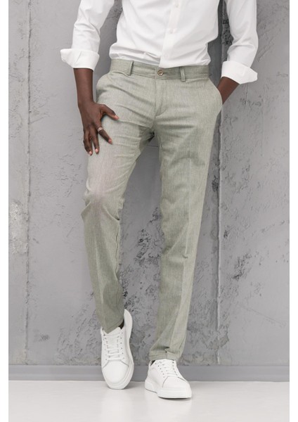 Slimfit Pamuklu Yan Cep Yazlık Gabardin Pantolon