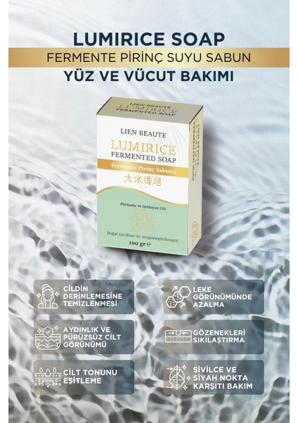 Lumirice Fermente Pirinç Özlü Sabun Pürüzsüzleştirici, Aydınlatıcı, Renk Eşitleyici fiyatları