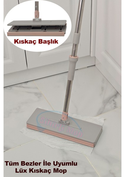 Lüx Kıskaçlı Sıkıştırmalı Mop Islak Mendil ve Tüm Bezler İle Uyumlu Büyük Boy 32 cm