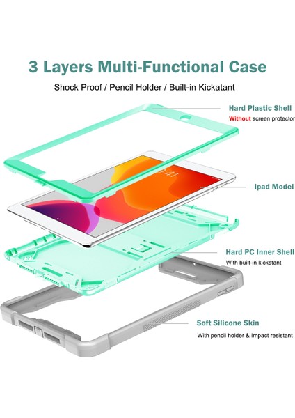 iPad 10.2 2021/2020/2019 Için Silikon + Pc Kılıfı (Yurt Dışından) indirimleri