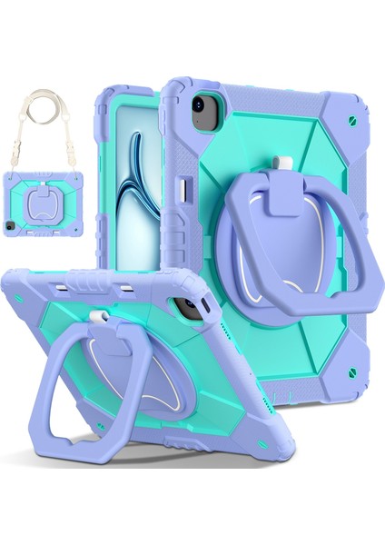 iPad Air 13 2025/2024 Için Silikon Hibrit Pc Kılıfı (Yurt Dışından)