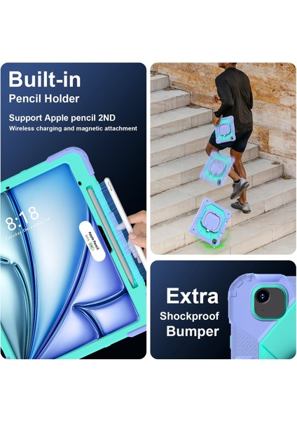 iPad Air 13 2025/2024 Için Silikon Hibrit Pc Kılıfı (Yurt Dışından) indirimleri