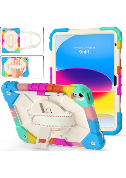 iPad 10. Nesil 10.9 2022 Için Silikon + Pc Koruyucu Kılıf (Yurt Dışından)