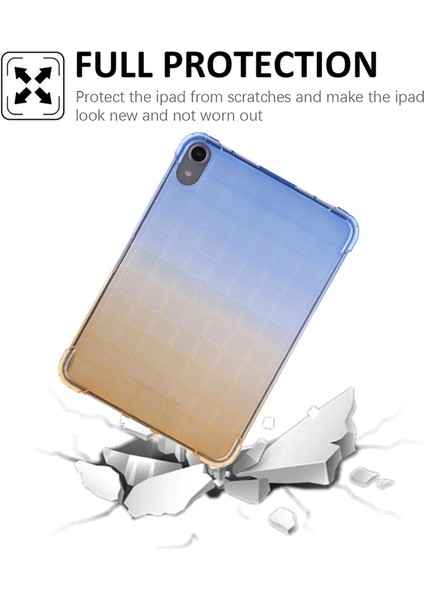 iPad 10. Nesil 10.9 2022 Için Kare Gradyan Tpu Tablet Kılıfı (Yurt Dışından)