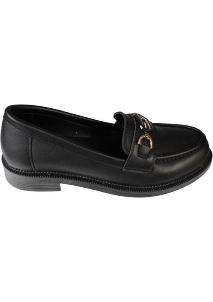 Yazkış Kadın Siyah Ten Cilt Üzeri Oval Taşlı Oxford Babet Ayakkabı fiyatları