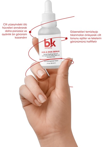 Canlandırıcı ve Cilt Tonu Eşitleyicı Yüz Peeling Serum 30 ml (Aha 10% + Bha 2%)
