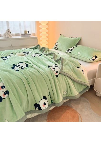 1 Parça Panda Battaniye Yumuşak Rahat Kadife Battaniye 150*200CM Yeşil (Yurt Dışından) indirimleri