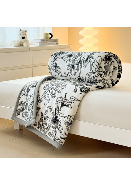 1 Parça Çiçek Battaniye Yumuşak Rahat Kadife Battaniye 100*120CM Beyaz (Yurt Dışından) fiyatları