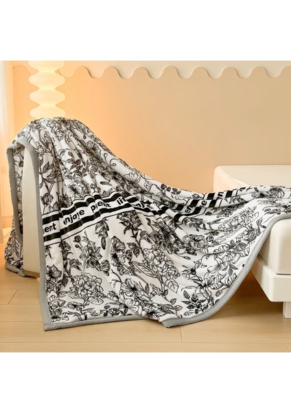 1 Parça Çiçek Battaniye Yumuşak Rahat Kadife Battaniye 150*200CM Beyaz (Yurt Dışından) modelleri