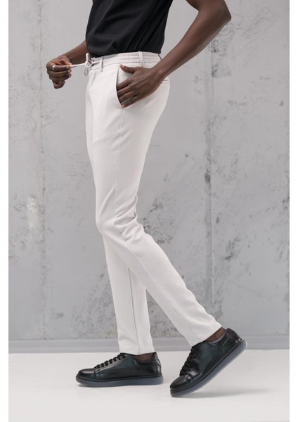 Slimfit Armürlü Full Likralı Esnek Beli Lastikli Yazlık Jogger Pantolon