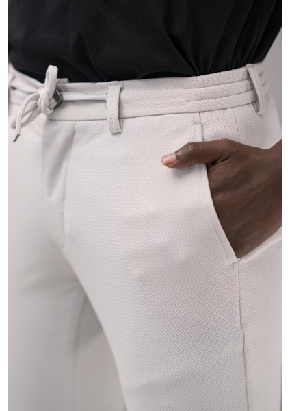 Slimfit Armürlü Full Likralı Esnek Beli Lastikli Yazlık Jogger Pantolon