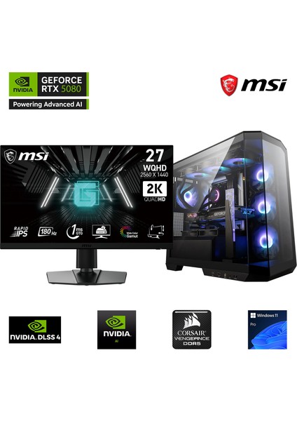 S33DN i9 14900KF / 32GB 6000MHz DDR5 Ram / 1TB SSD GEN4 / RTX5080 16GB / 240mm Sıvı Soğutma / 27" 2K 180Hz. / B760 MSI Oyuncu Bilgisayarı