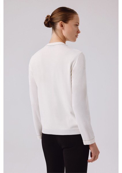 Ekru Dantel Detaylı Düğmeli Kadın Hırka fırsatları