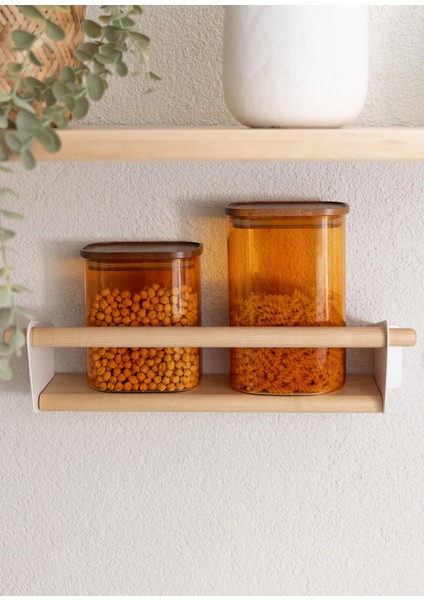 Akasya Dikdörtgen Cam Kavanoz Seti Amber 4 Parça 1200 ml indirimleri