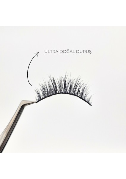 Doğal Görünümlü Gerçek Kıl Tam Boy İpek Takma Kirpik (1 Çift) - Mink Eyelash No: N10