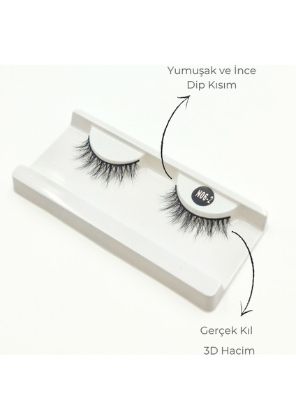 Doğal Görünümlü Gerçek Kıl Tam Boy İpek Takma Kirpik (1 Çift) - Mink Eyelash No: N06-2