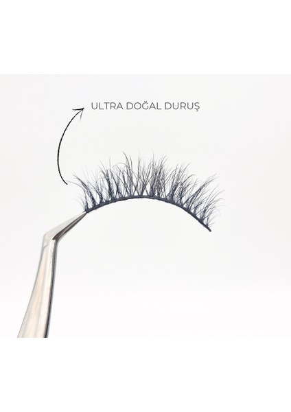 Doğal Görünümlü Gerçek Kıl Tam Boy İpek Takma Kirpik (1 Çift) - Mink Eyelash No: N06-2