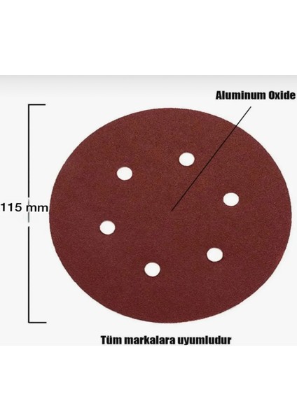 Delikli Cırt Zımpara 115 mm 40 Kum (10 Adet)