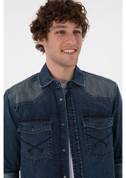 Erkek Mavi Gömlek Jean 50304343-DN0022 fiyatları