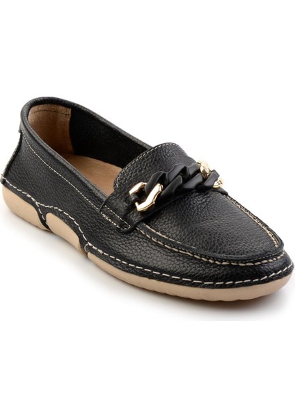 Siyah Leather Kadın Loafer Ayakkabı K01028130303 fiyatları