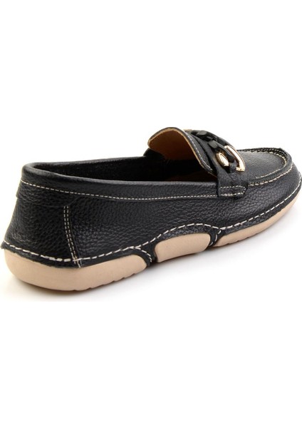 Siyah Leather Kadın Loafer Ayakkabı K01028130303 modelleri